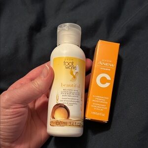 Avon Foot Works Beautiful Lotion and Anew Vitamin C Primer Set